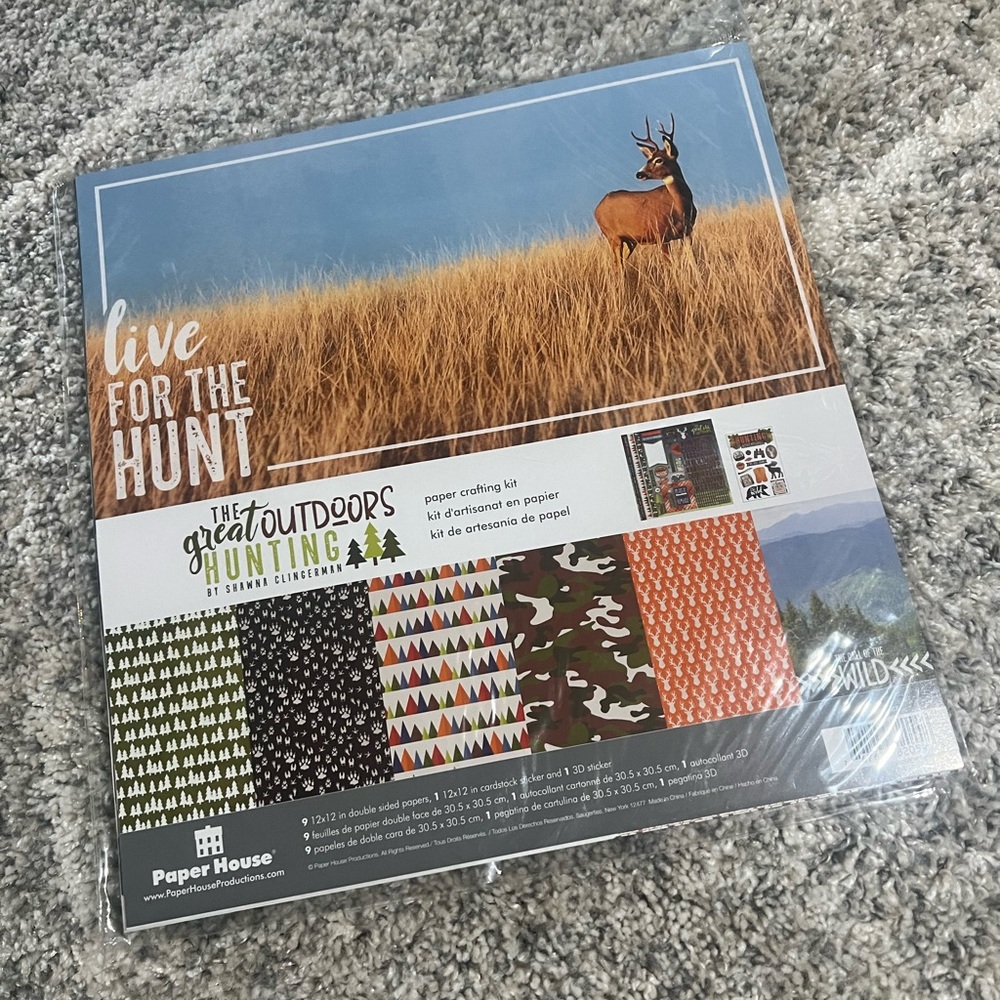 Paper crafting kit: the great outdoors hunting